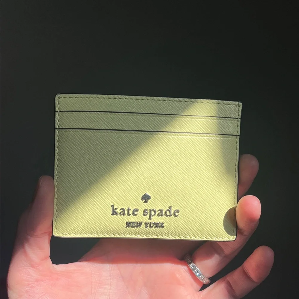 Kate Spade Tennis Ball Yellow Card Holder - Picture 3 of 8